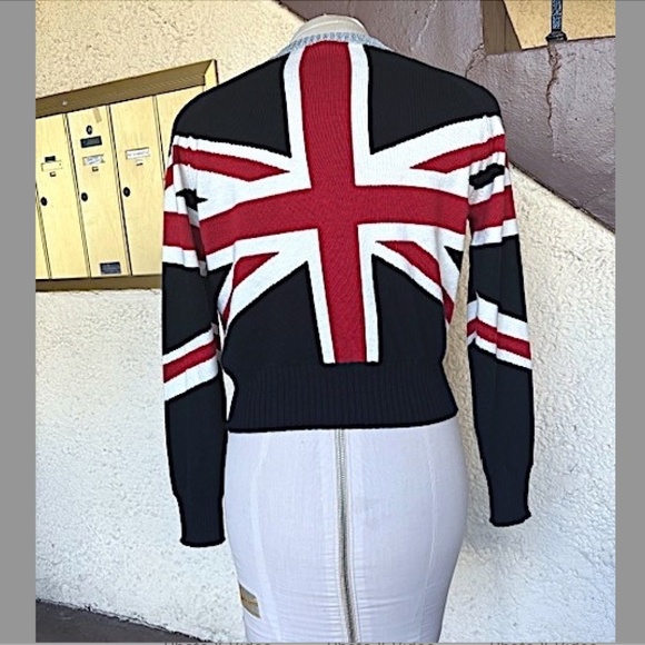 $244 MINNIE ROSE Union Jack Cotton/Cashmere Blend Sweater NWOt/sz XS - Picture 9 of 12
